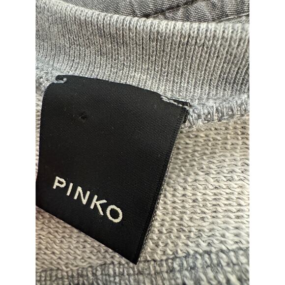 Pinko Gray Cutout Athleisure Off the Shoulder Sweatshirt Embroidered XS ($250) - Picture 2 of 8